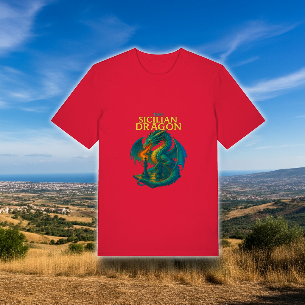 Schach T-Shirt Sicilian Dragon Herren
