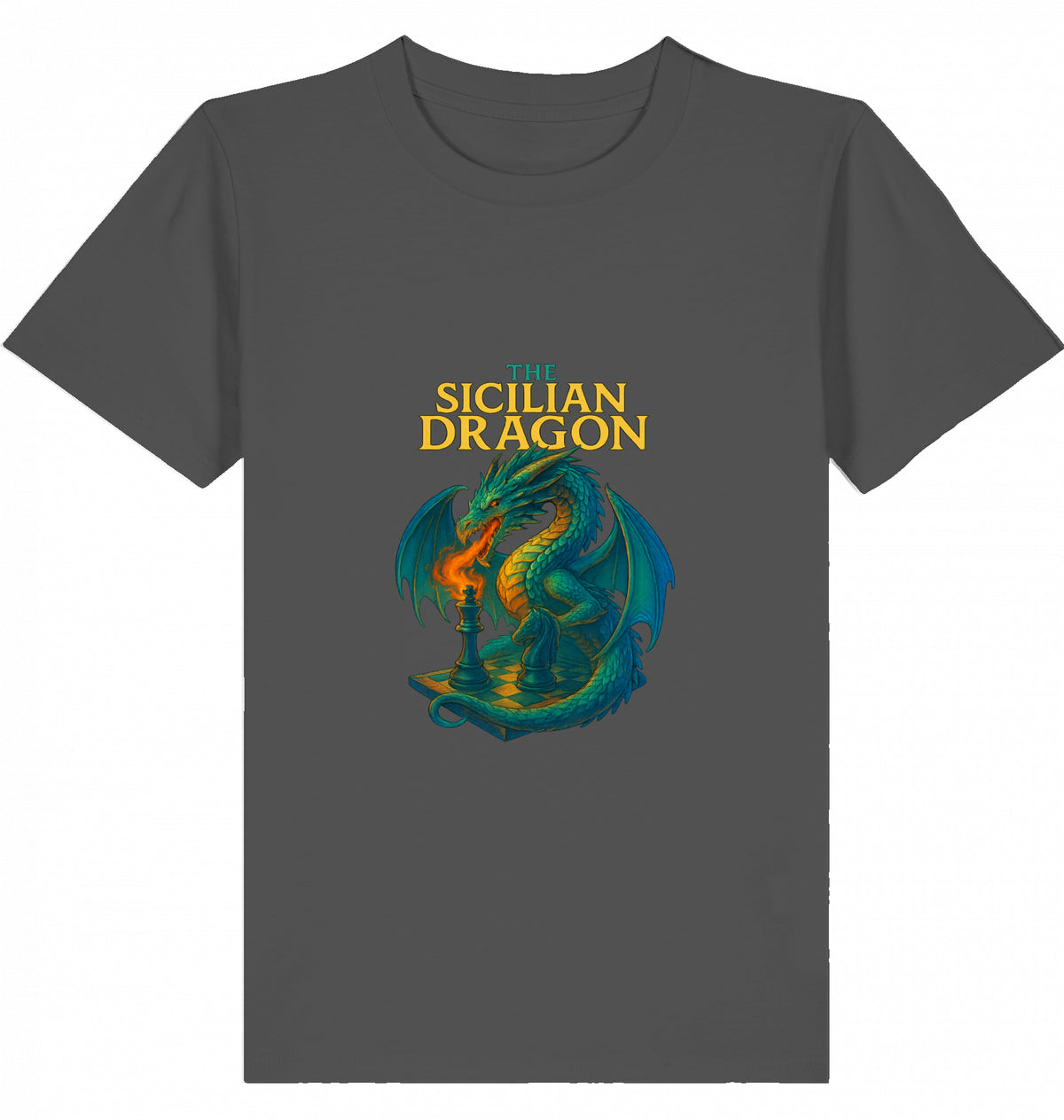 Kids Kinder Schach T-Shirt Sicilian Dragon