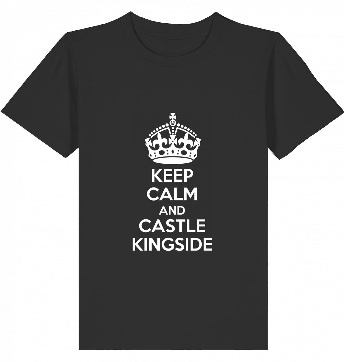 Schach Kinder T-Shirt Keep Calm And Castle Kingside Kids Chess Bio-Baumwolle Fairtrade