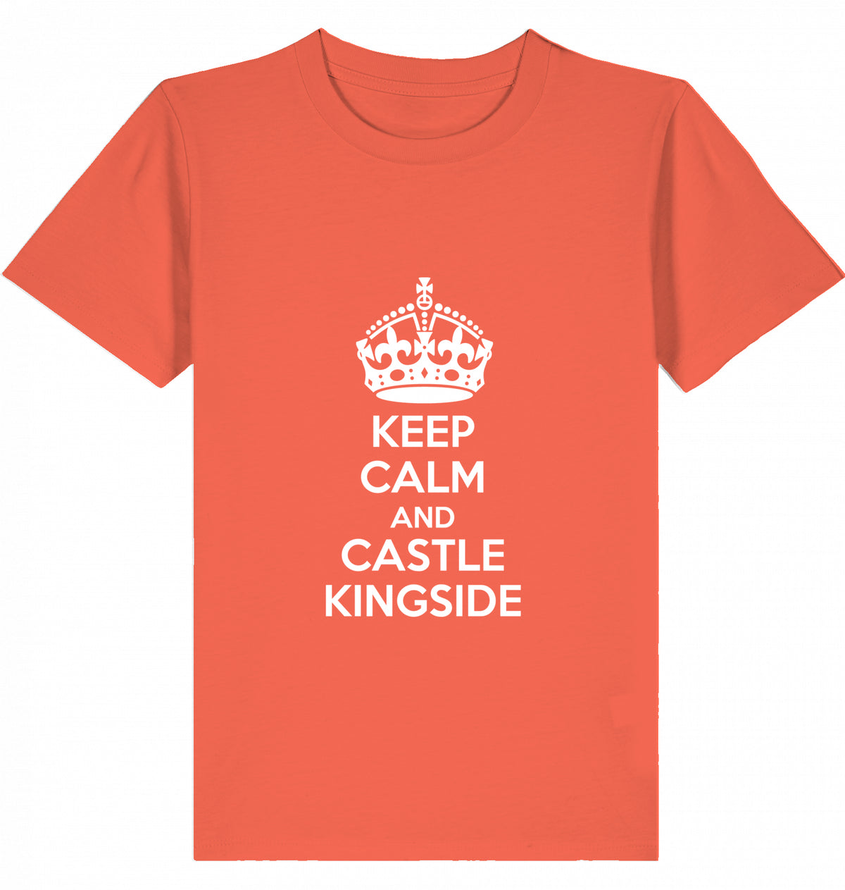 Schach Kinder T-Shirt Keep Calm And Castle Kingside Kids Chess Bio-Baumwolle Fairtrade