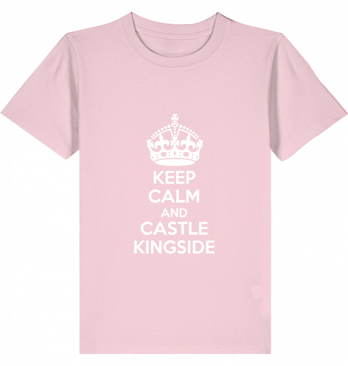 Schach Kinder T-Shirt Keep Calm And Castle Kingside Kids Chess Bio-Baumwolle Fairtrade