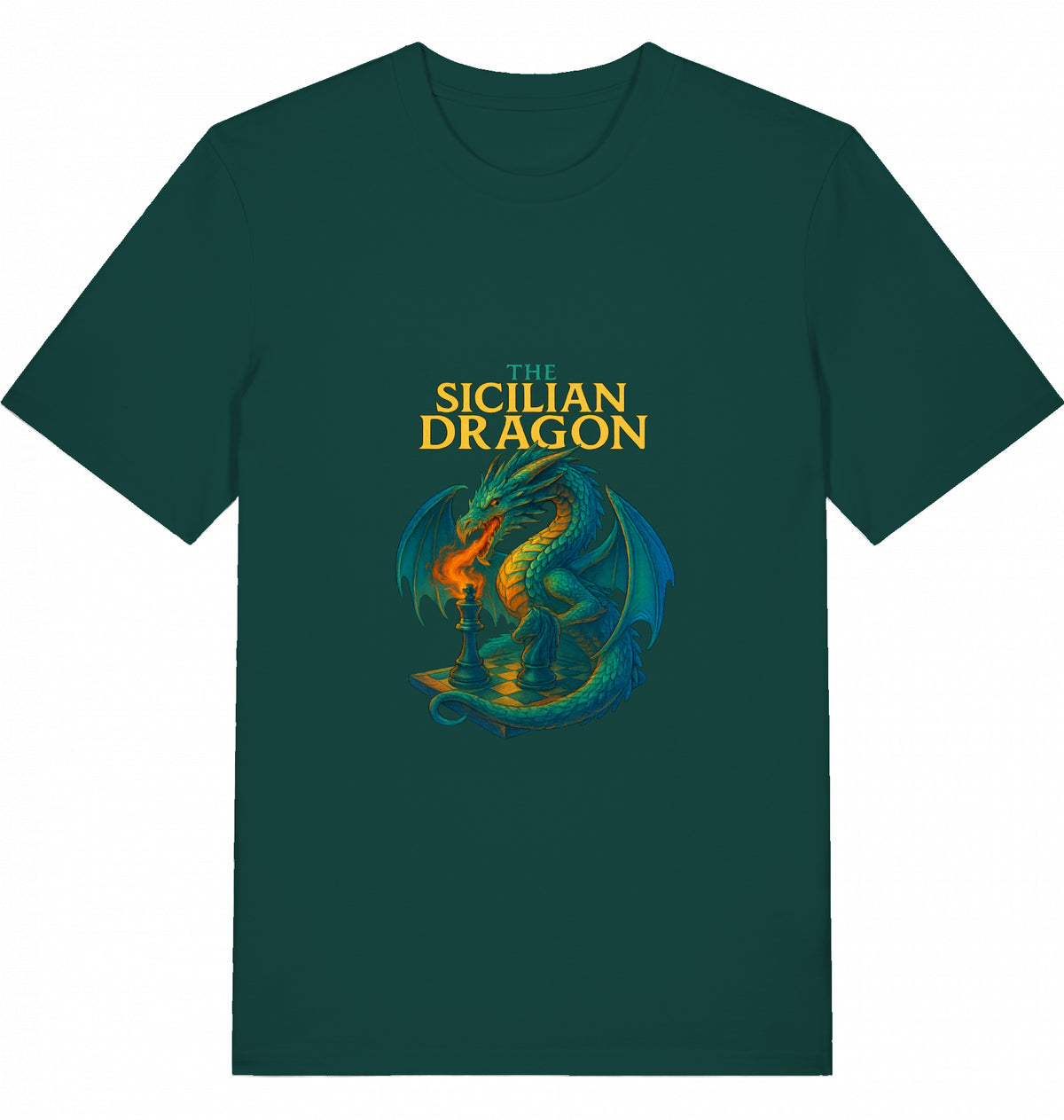 Schach T-Shirt Sicilian Dragon Herren
