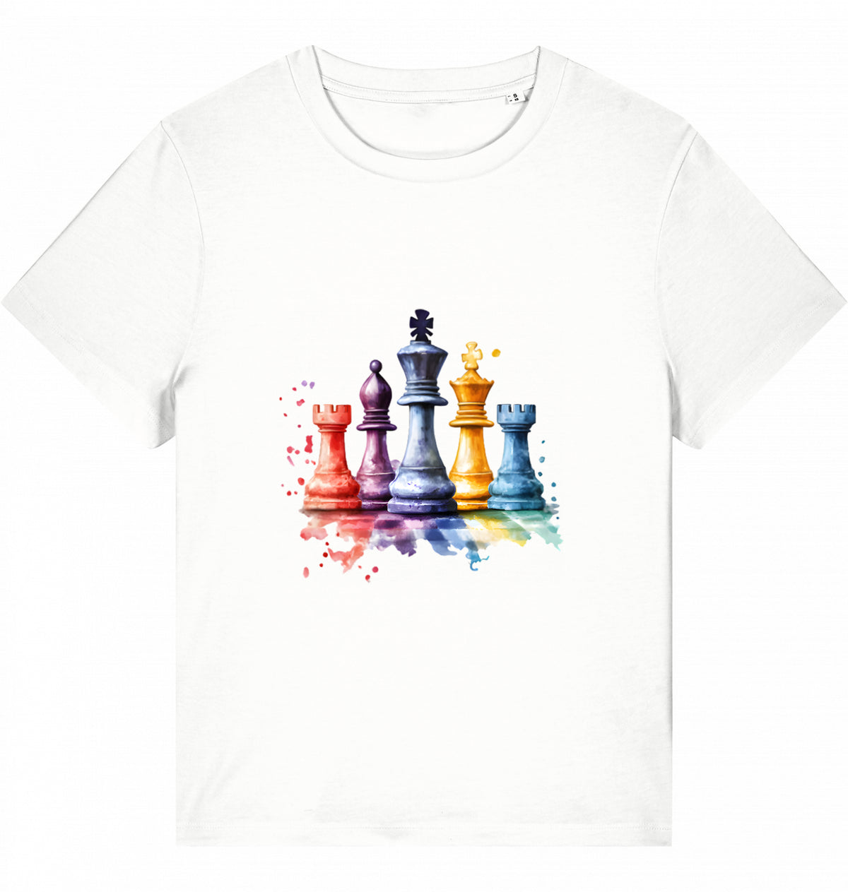 Damen T-Shirt Aquarell Schach Figuren