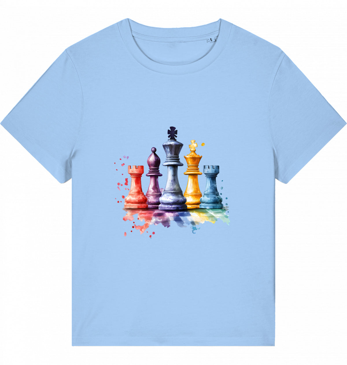 Damen T-Shirt Aquarell Schach Figuren