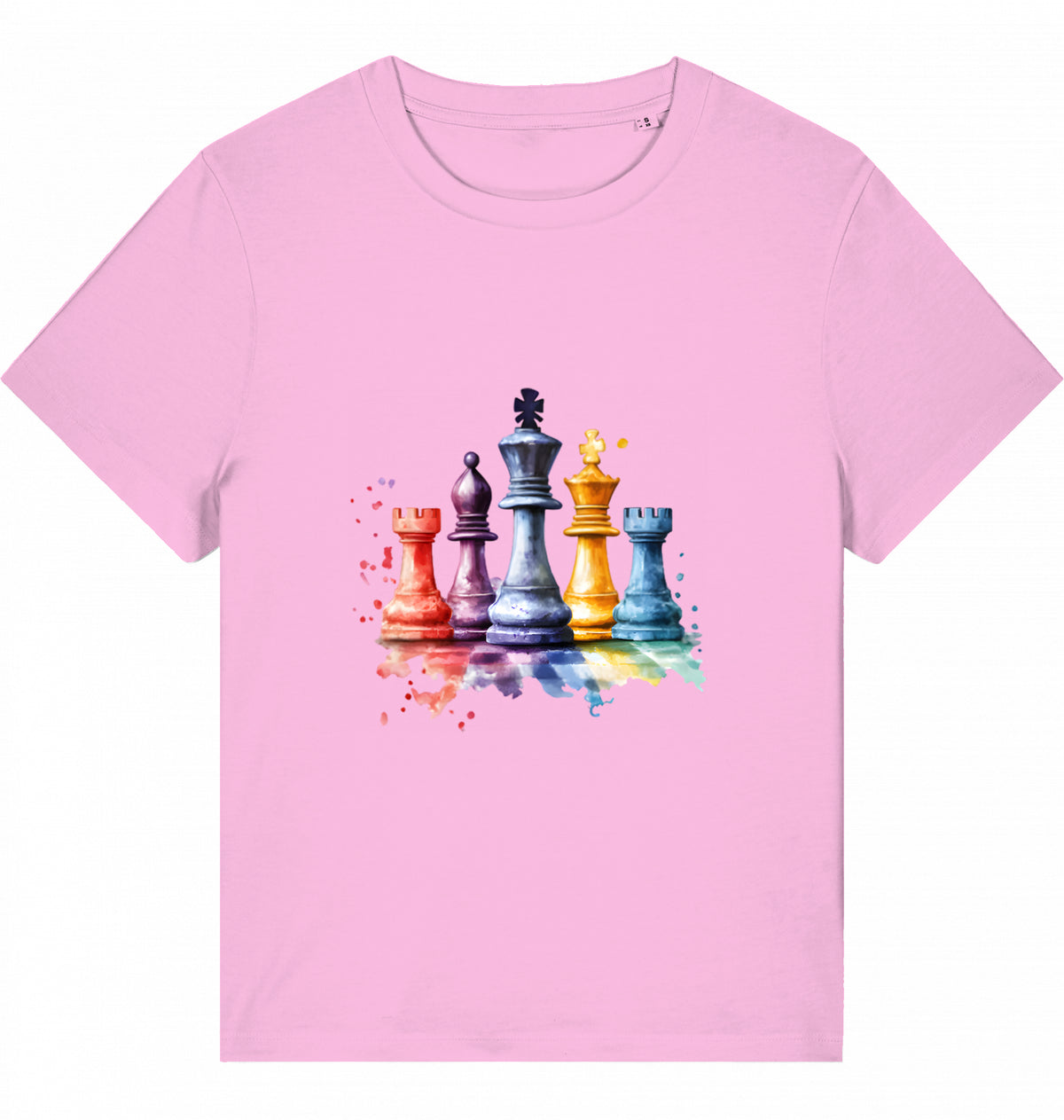 Damen T-Shirt Aquarell Schach Figuren