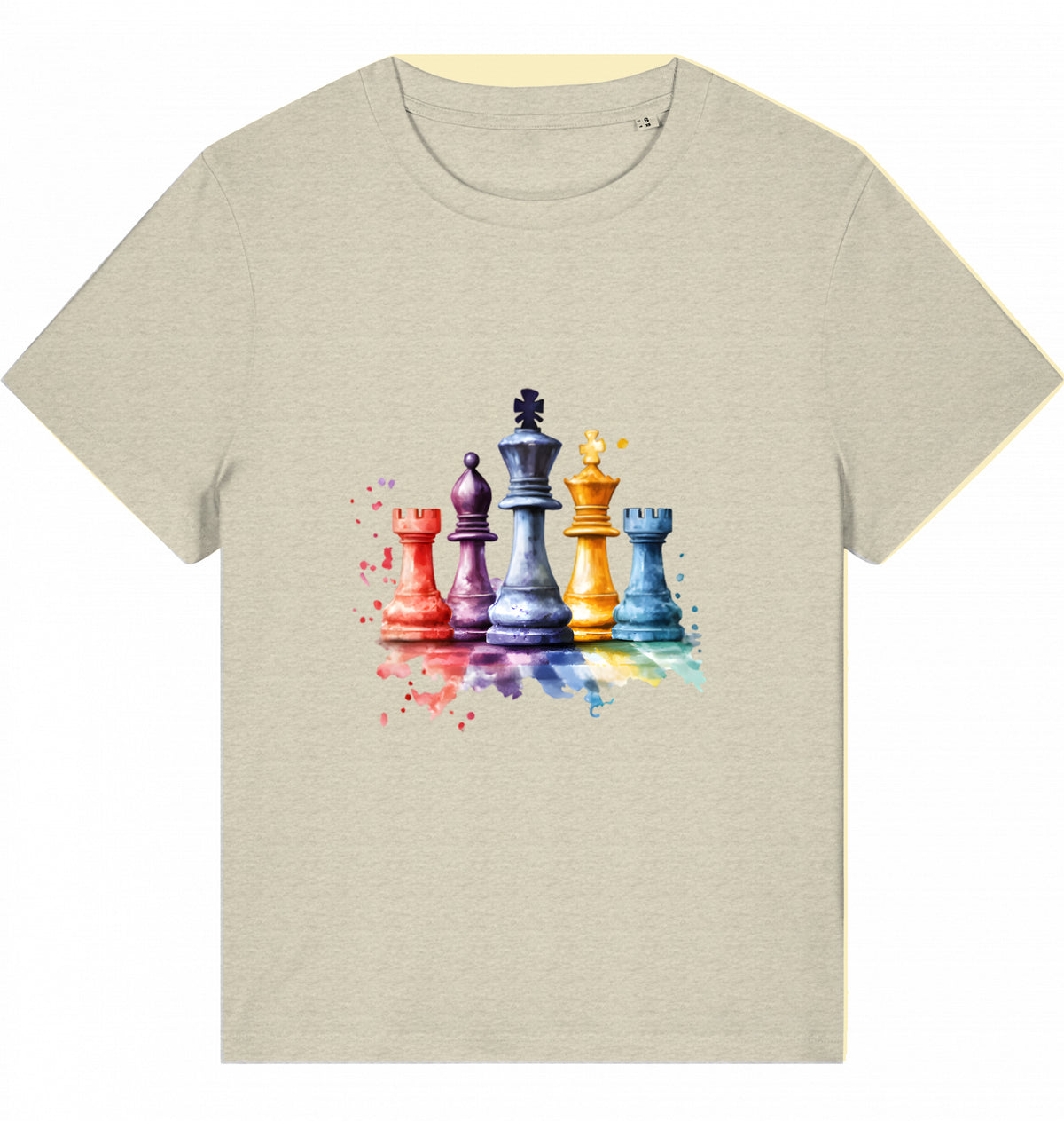Damen T-Shirt Aquarell Schach Figuren