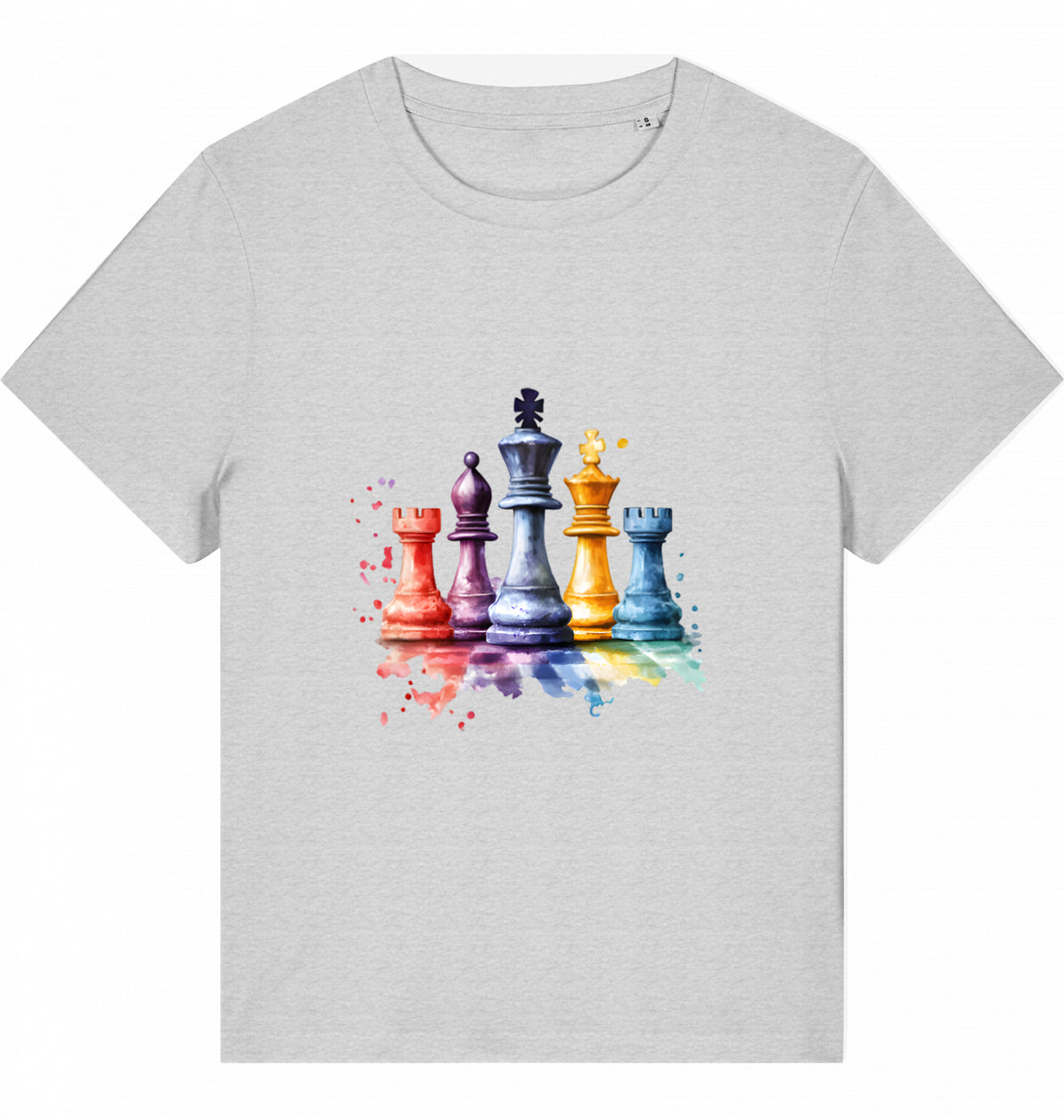 Damen T-Shirt Aquarell Schach Figuren