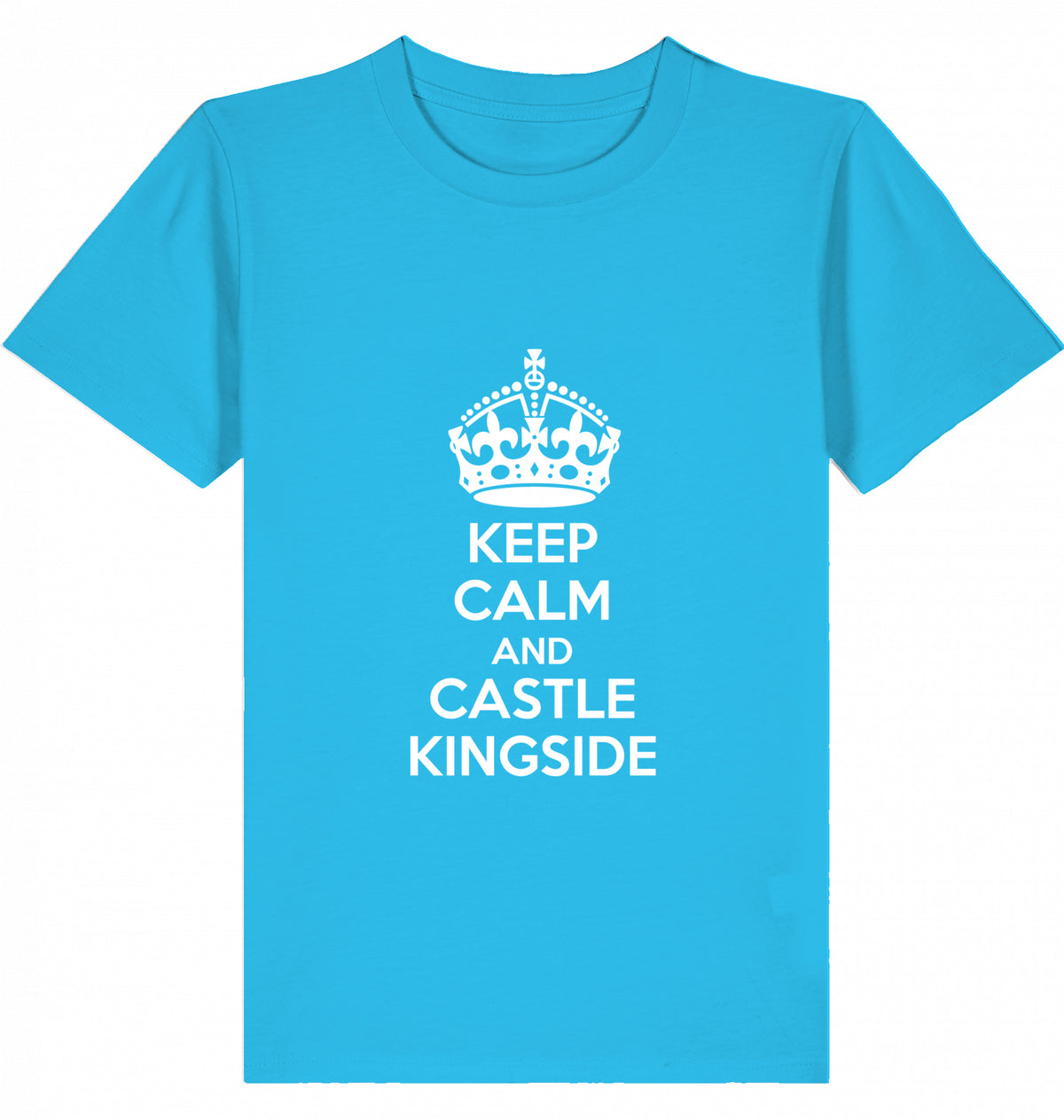 Schach Kinder T-Shirt Keep Calm And Castle Kingside Kids Chess Bio-Baumwolle Fairtrade