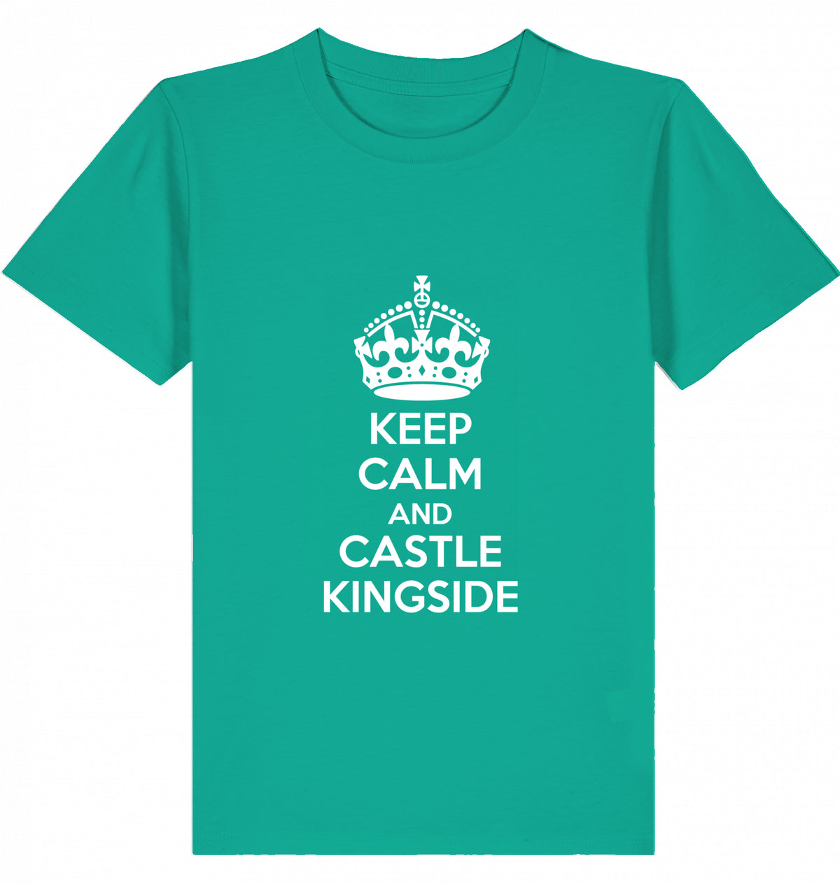 Schach Kinder T-Shirt Keep Calm And Castle Kingside Kids Chess Bio-Baumwolle Fairtrade