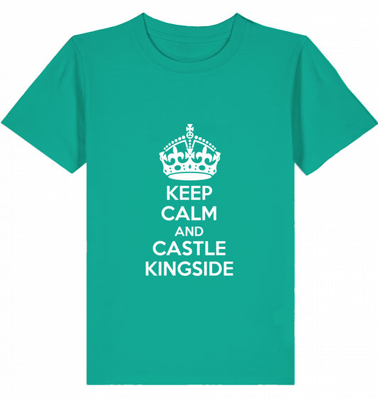 Schach Kinder T-Shirt Keep Calm And Castle Kingside Kids Chess Bio-Baumwolle Fairtrade