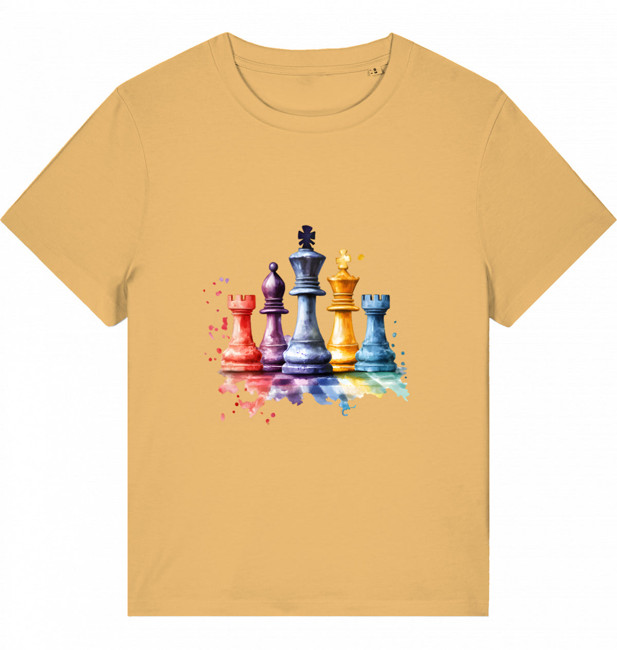 Damen T-Shirt Aquarell Schach Figuren