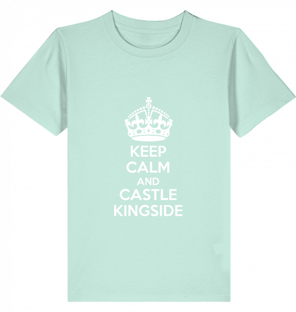 Schach Kinder T-Shirt Keep Calm And Castle Kingside Kids Chess Bio-Baumwolle Fairtrade