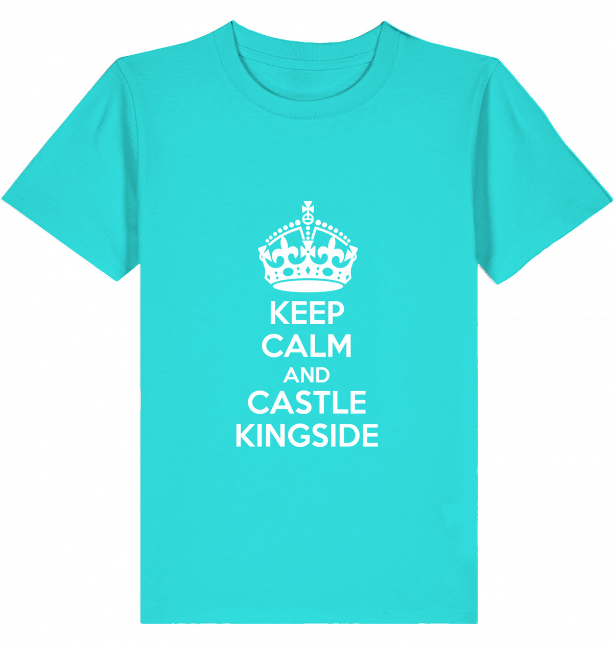 Schach Kinder T-Shirt Keep Calm And Castle Kingside Kids Chess Bio-Baumwolle Fairtrade