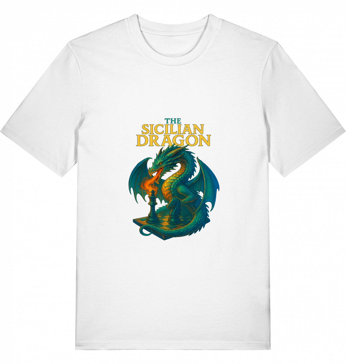 Schach T-Shirt Sicilian Dragon Herren