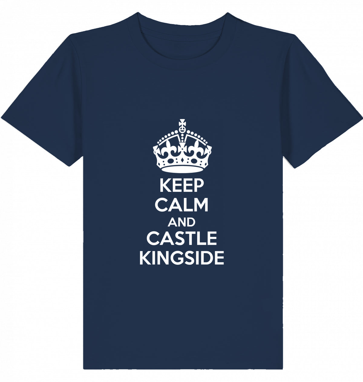 Schach Kinder T-Shirt Keep Calm And Castle Kingside Kids Chess Bio-Baumwolle Fairtrade