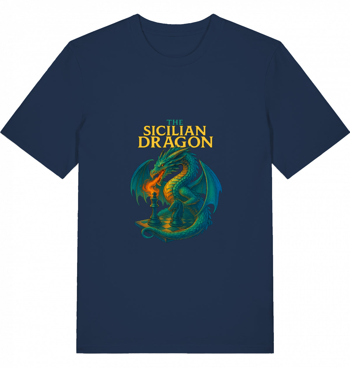 Schach T-Shirt Sicilian Dragon Herren