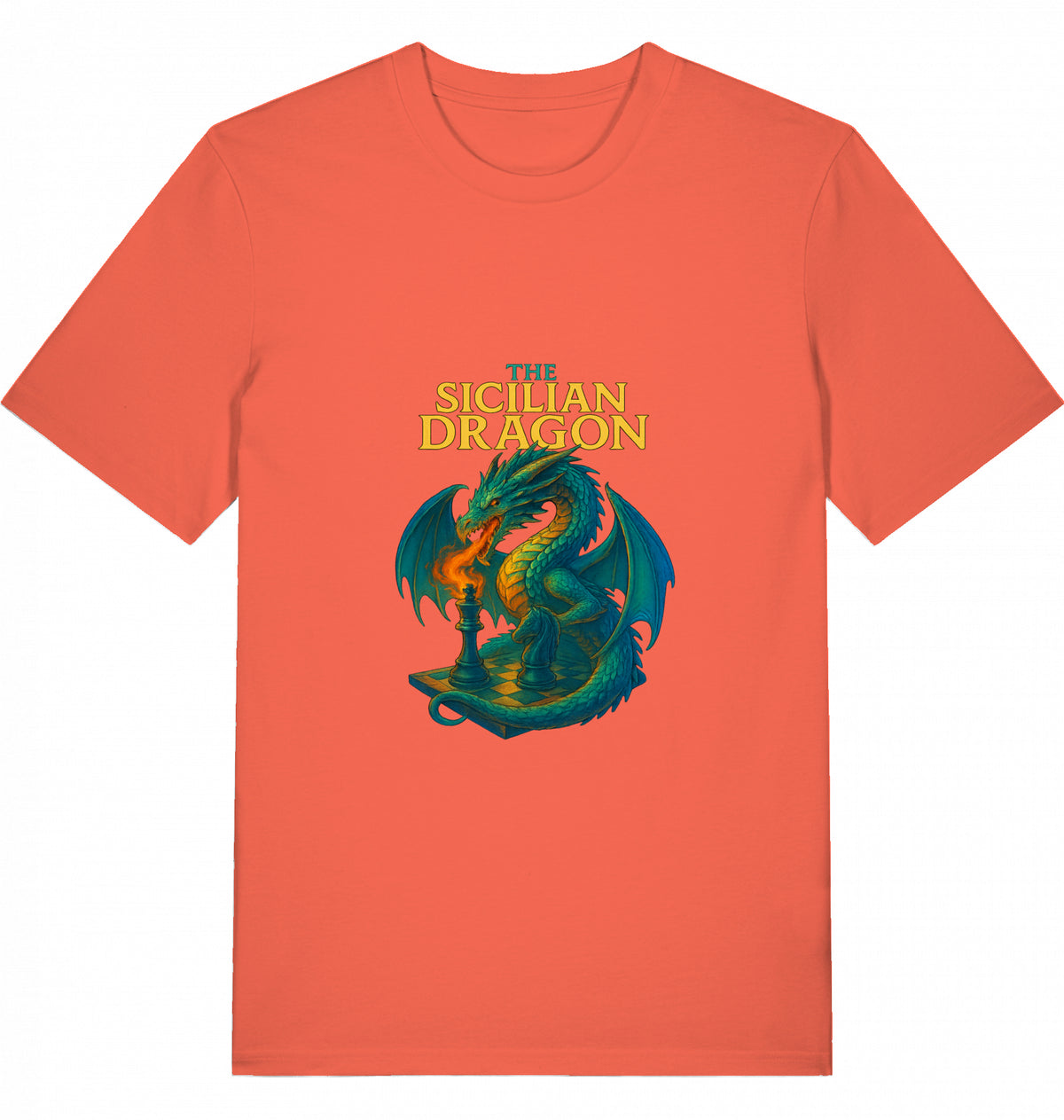 Schach T-Shirt Sicilian Dragon Herren