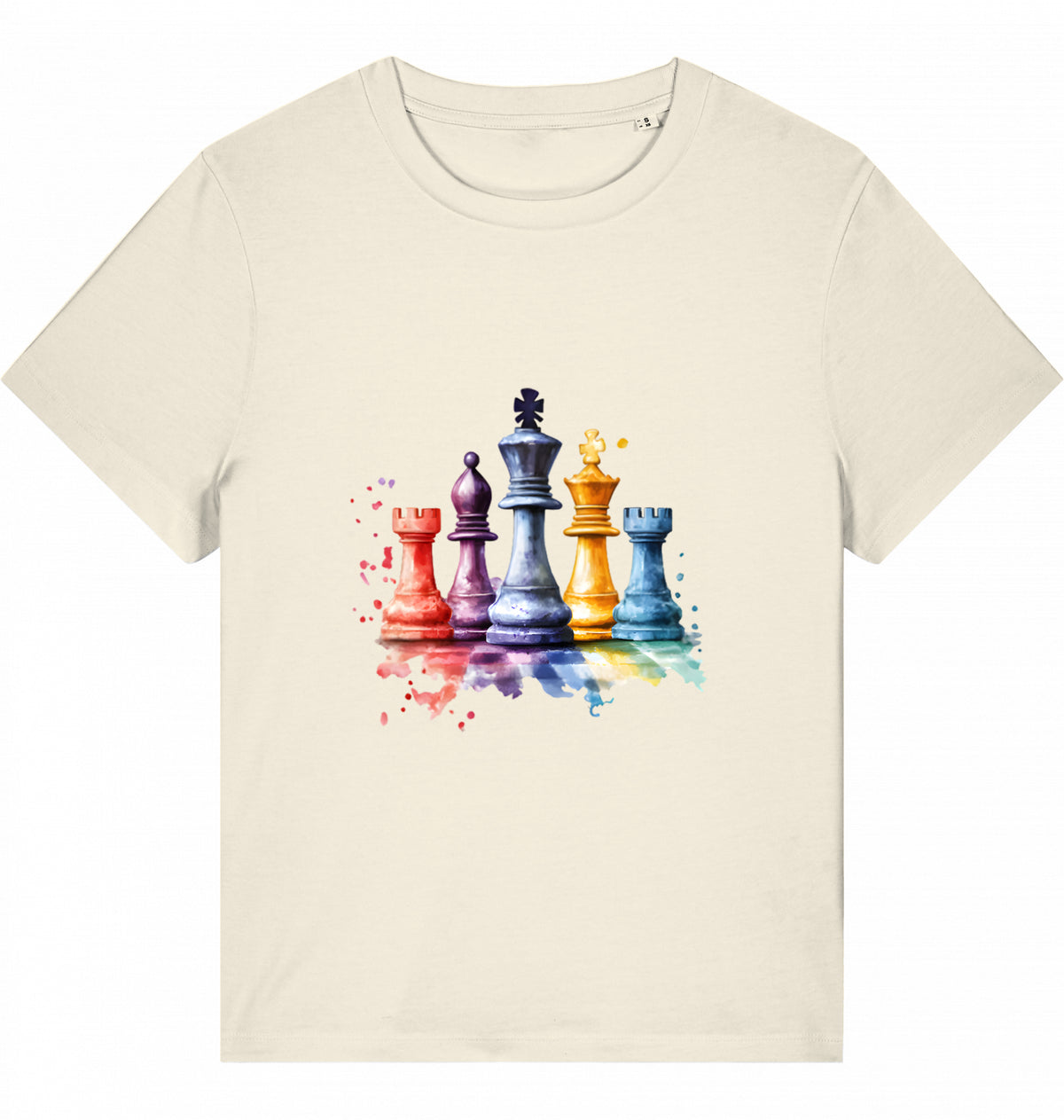 Damen T-Shirt Aquarell Schach Figuren