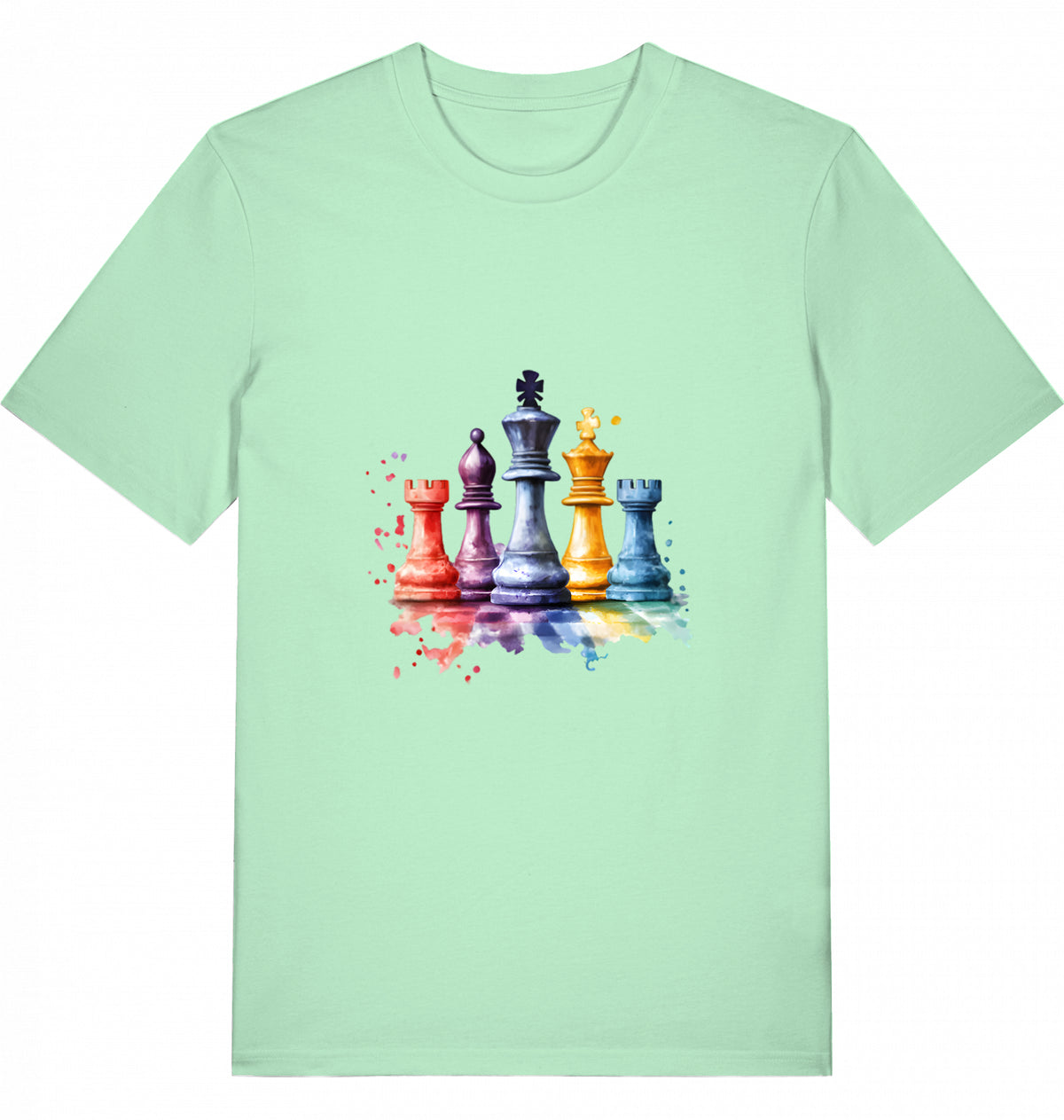 T-Shirt Aquarell Schach Figuren