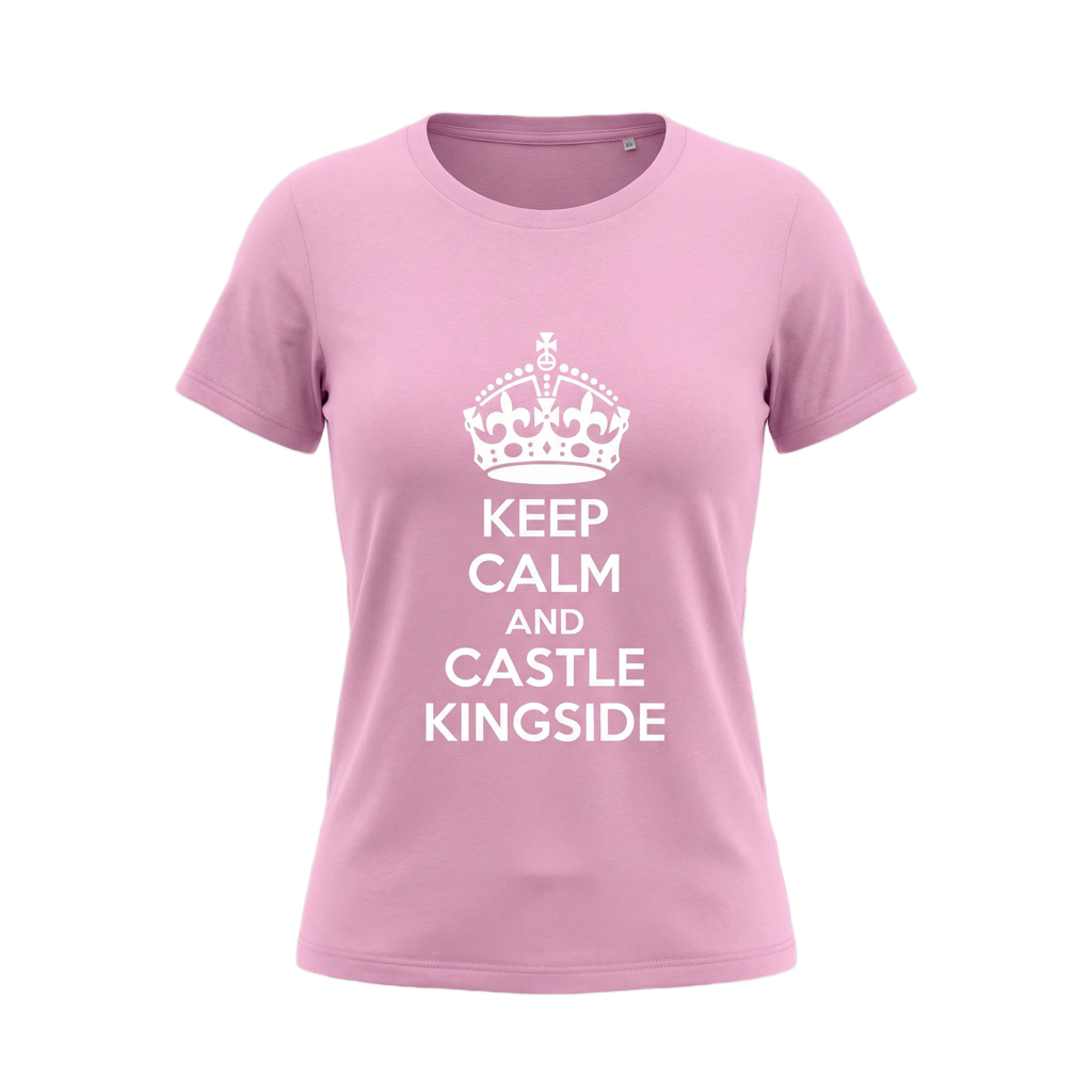 Schach Damen T-Shirt Keep Calm And Castle Kingside