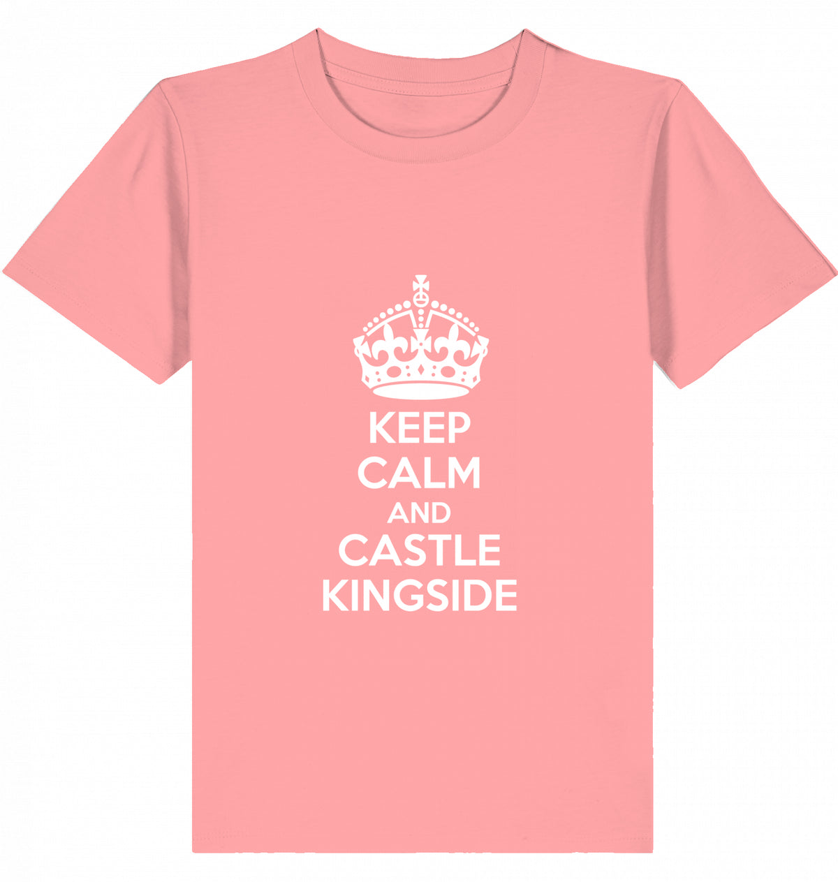 Schach Kinder T-Shirt Keep Calm And Castle Kingside Kids Chess Bio-Baumwolle Fairtrade