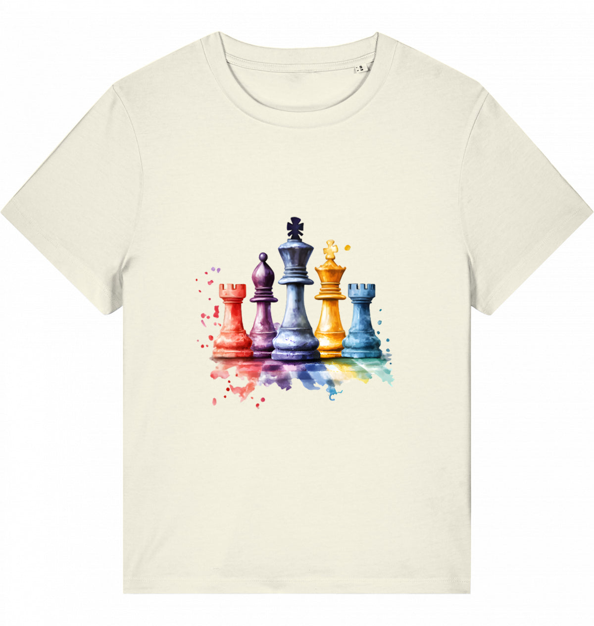 Damen T-Shirt Aquarell Schach Figuren