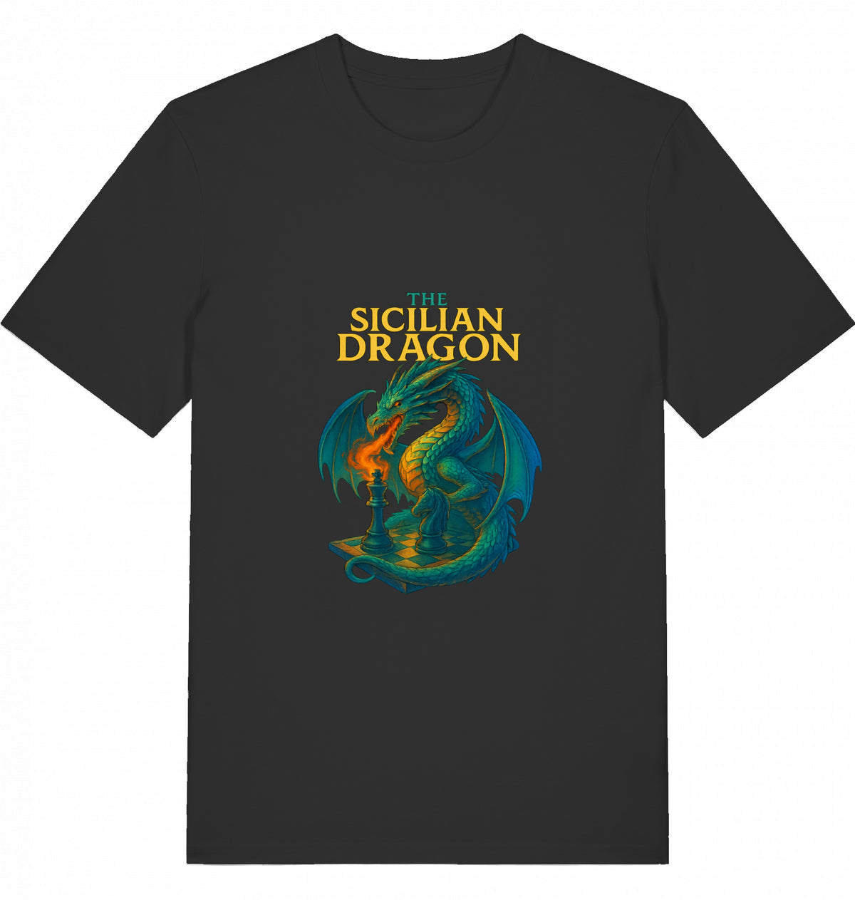Schach T-Shirt Sicilian Dragon Herren