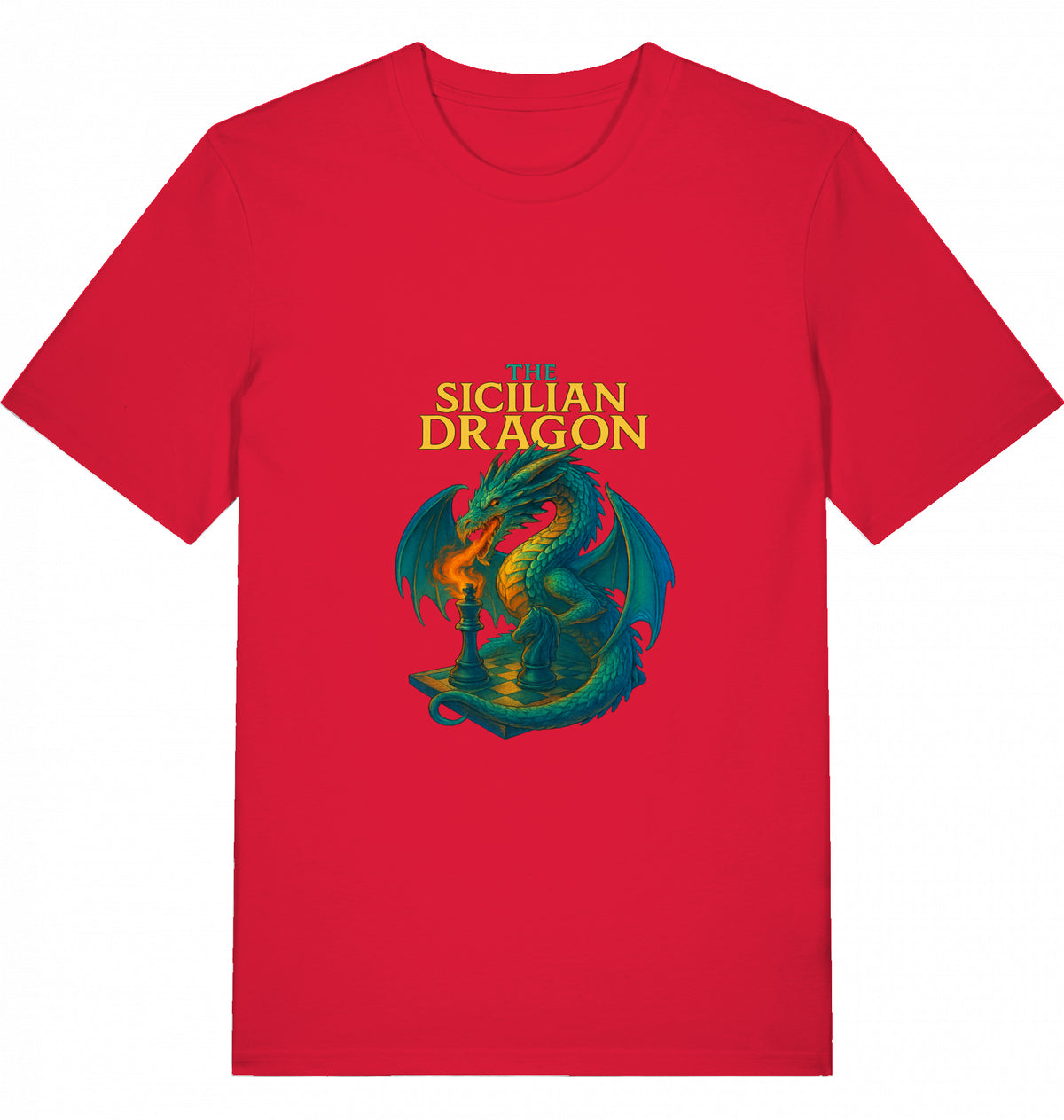 Schach T-Shirt Sicilian Dragon Herren