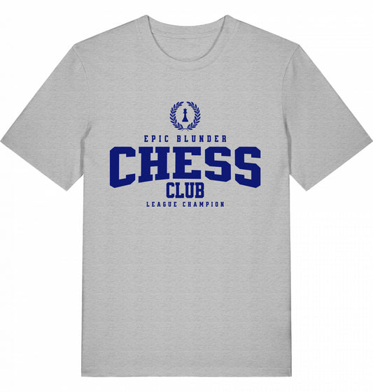 Schach T-Shirt Epic Blunder Chess Club Grau Blau