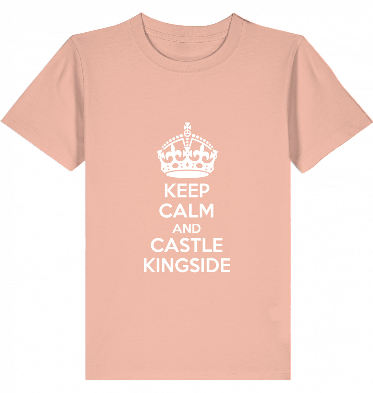 Schach Kinder T-Shirt Keep Calm And Castle Kingside Kids Chess Bio-Baumwolle Fairtrade