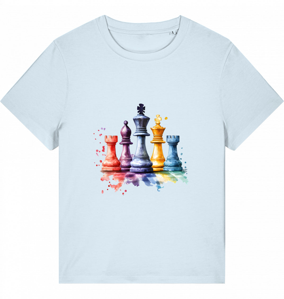 Damen T-Shirt Aquarell Schach Figuren