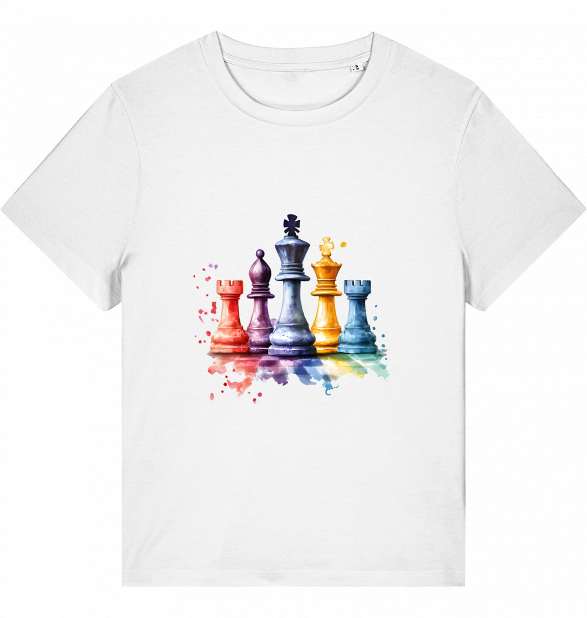 Damen T-Shirt Aquarell Schach Figuren