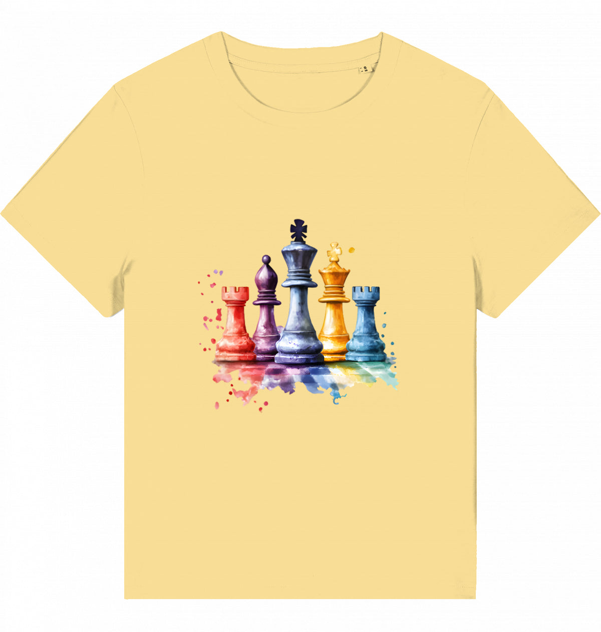 Damen T-Shirt Aquarell Schach Figuren