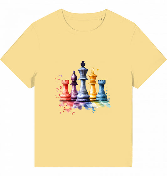 Damen T-Shirt Aquarell Schach Figuren