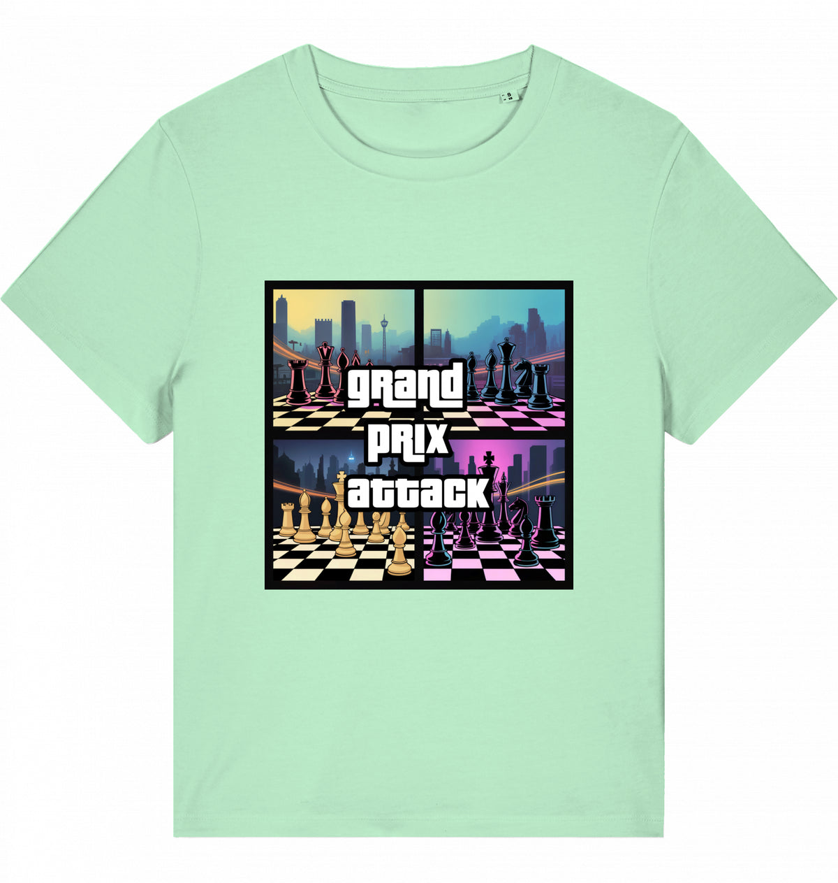 Schach Damen T-Shirt Grand Prix Attack Chess Bio-Baumwolle Fairtrade