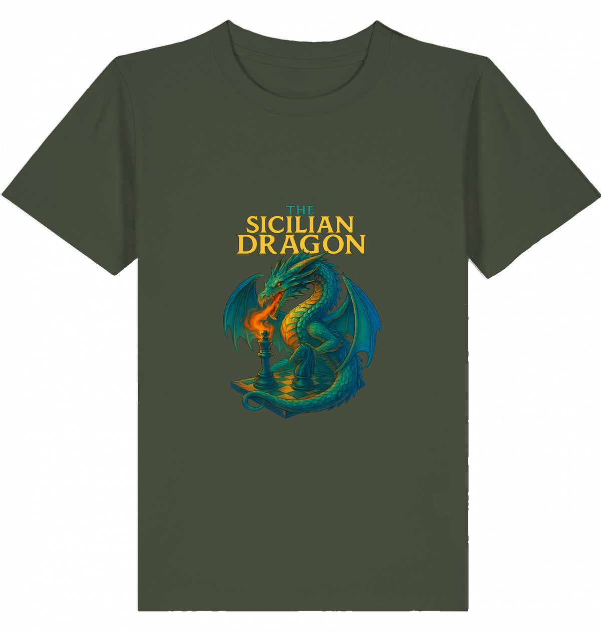 Kids  Kinder Schach T-Shirt Sicilian Dragon