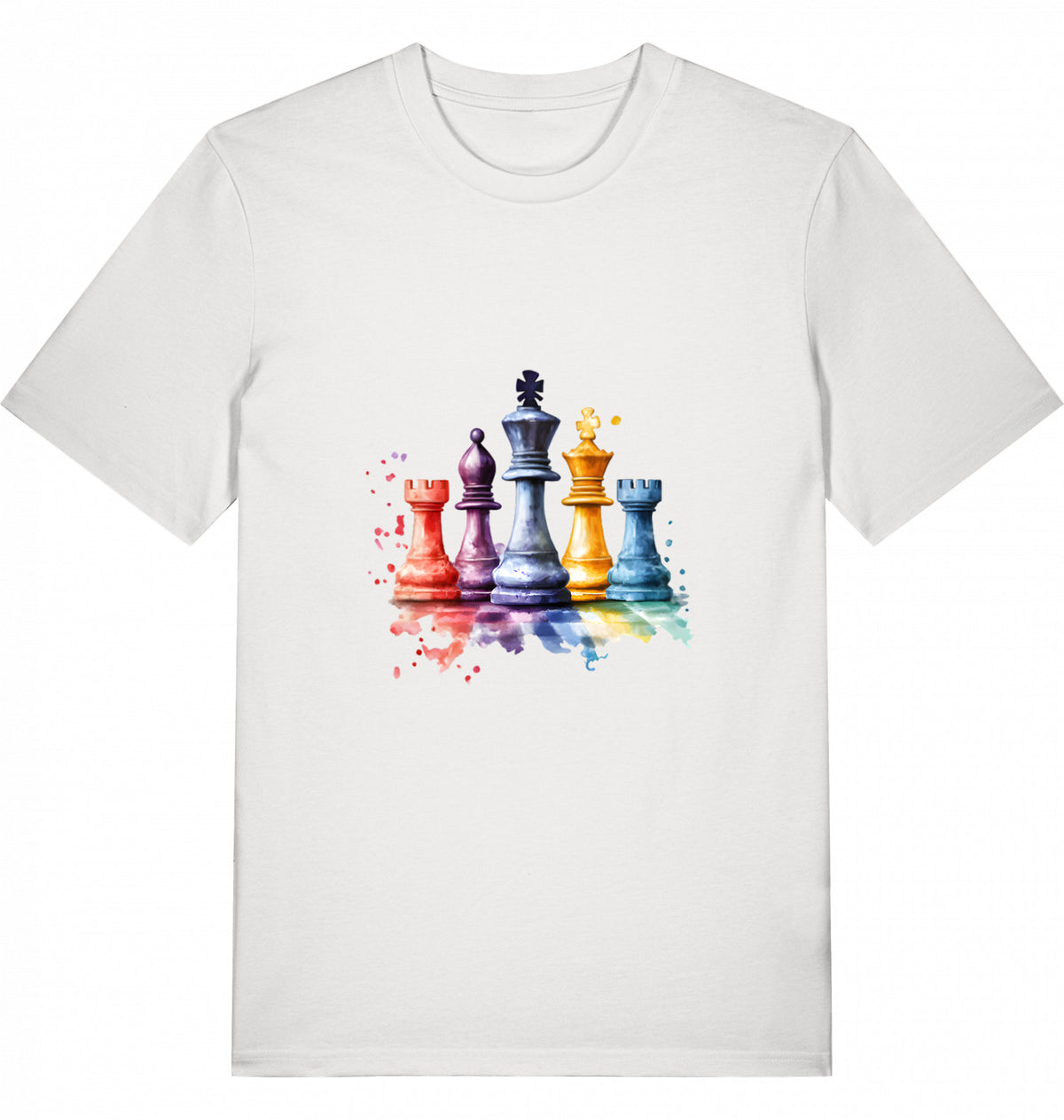 T-Shirt Aquarell Schach Figuren