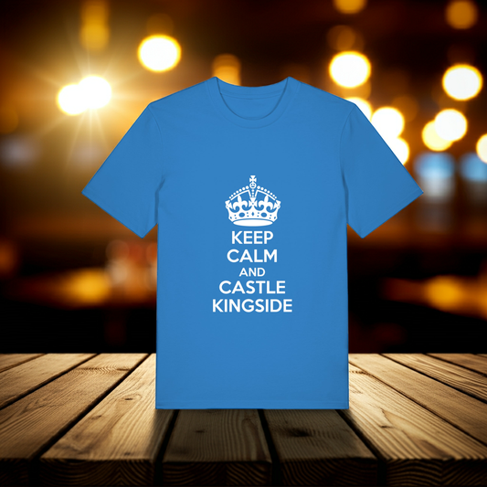 Schach T-Shirt Keep Calm And Castle Kingside Herren Männer Bio-Baumwolle Fairtrade Chess