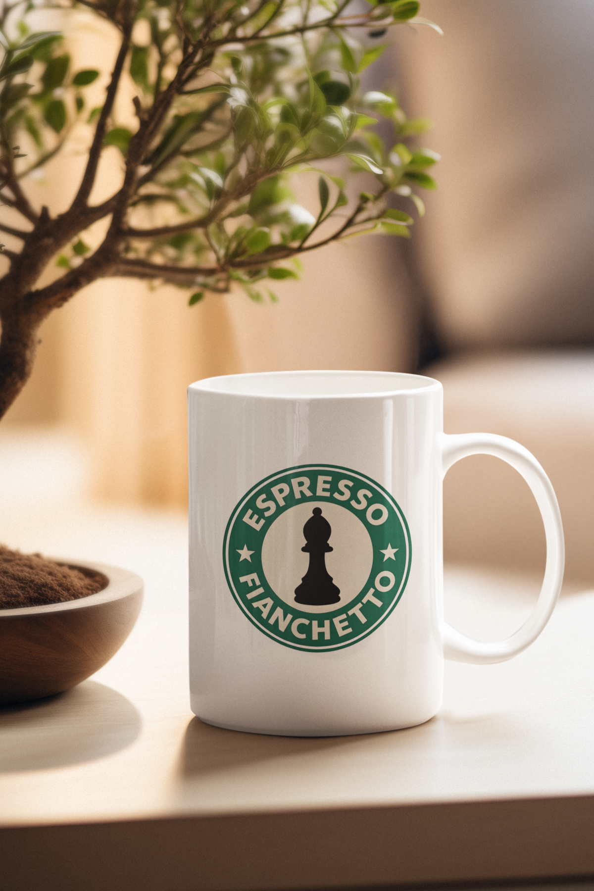 Kaffeetasse Tasse Coffee Mug Espresso Fianchetto Schach Chess beidseitig bedruckt